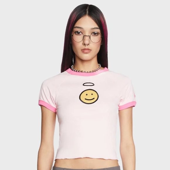 Dolls Kill Tops - Dolls Kill x Daria My Best Side Quinn Baby Tee